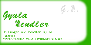 gyula mendler business card